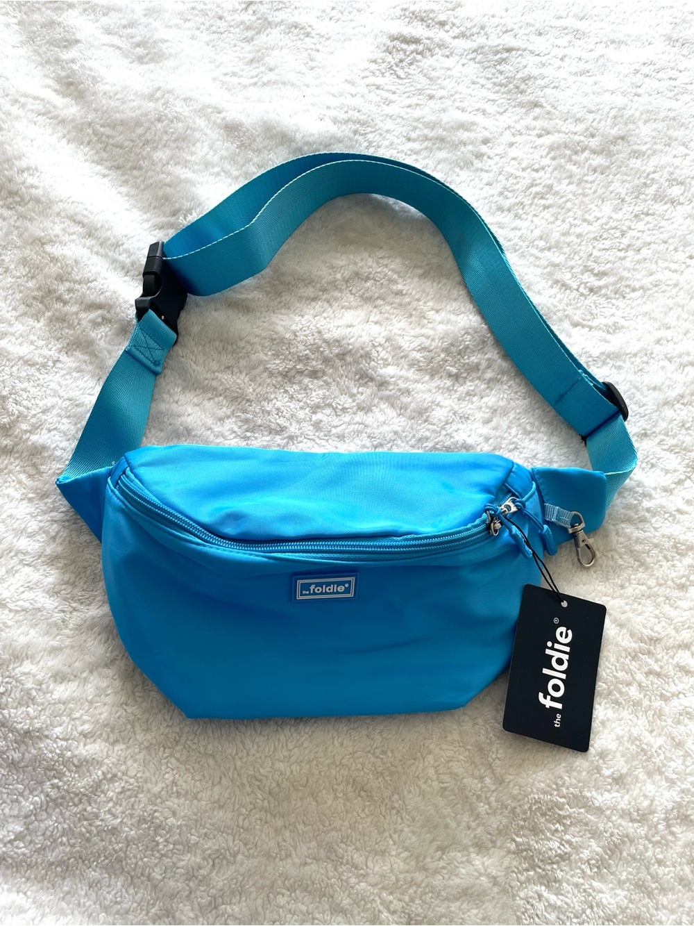 The Foldie Bright Blue Foldable Crossbody Waist Bag